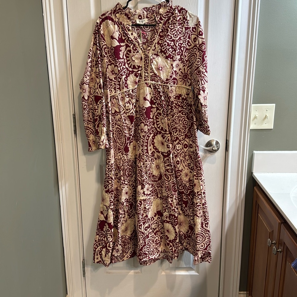 Umgee Floral Tiered Midi Dress